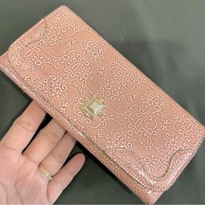 ANNA SUI Clasp Flap Clutch in Blush Pink EUC